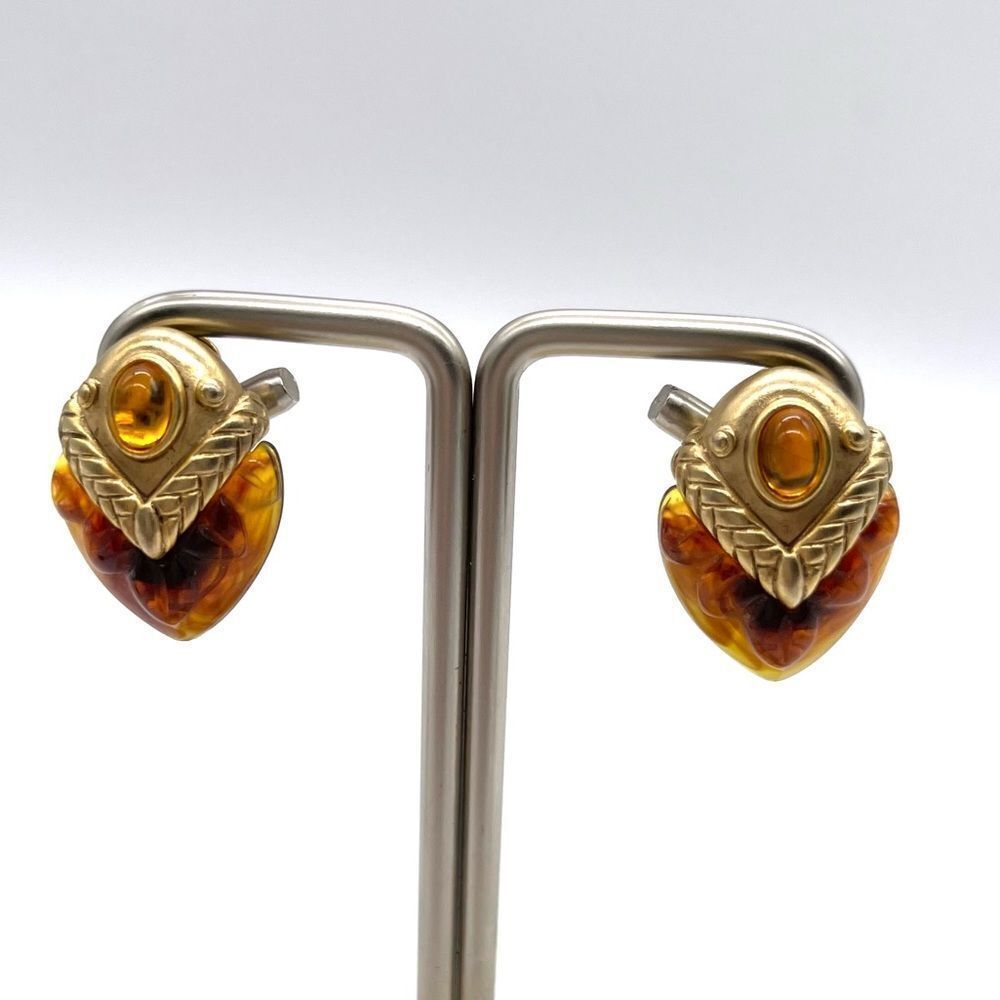Oscar de la Renta Natural Amber with Gold Tone